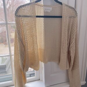 Anthropologie Crochet Knitted Open Cardigan